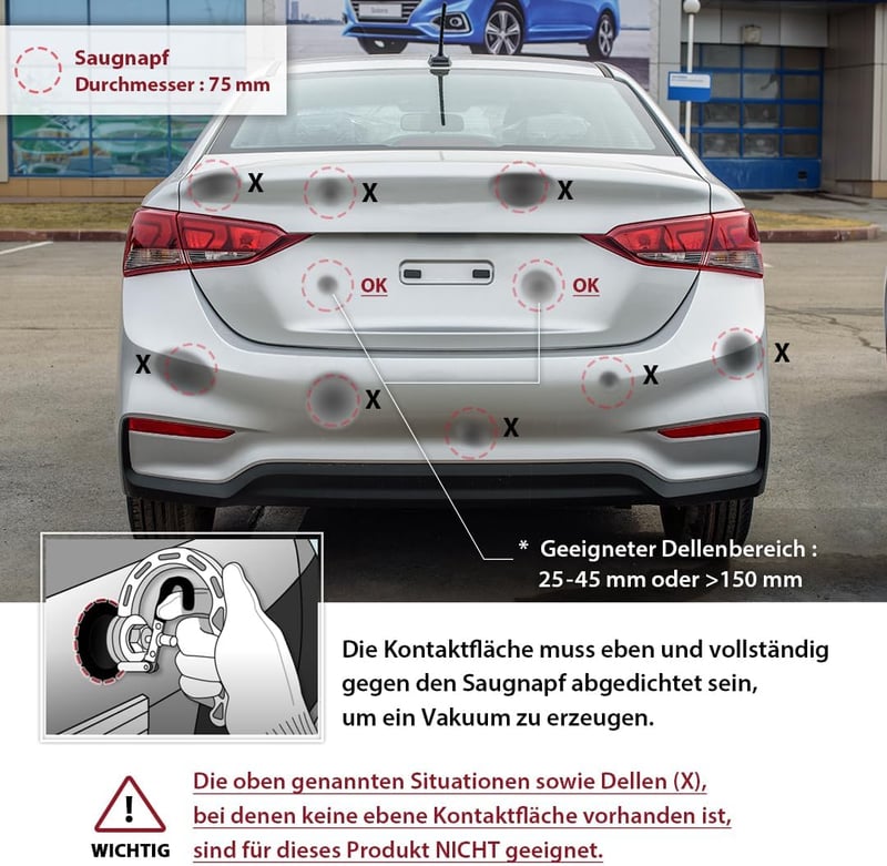 FIRSTINFO 75mm Autó Karosszéria Dent Puller Szívócsészés Kaparó Üvegmozgatás Alumínium Fogantyú