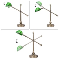 FIRVRE Bankárska stolná lampa, zelená, stmievateľná, vintage LED stolná lampa s funkciou nabíjania, dotykové ovládanie, E27, pracovňa, domáca kancelária, obývačka, spálňa 4