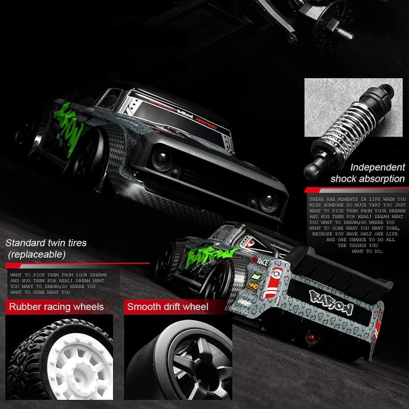 fisca 1/16 4WD RC Drift Versenyautó 20 km/h Távirányítós Terepjáró Buggy 2.4GHz
