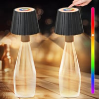 fisca 2x LED Palack Lámpa Vezeték Nélküli Érintésvezérelt Dimmer 5200mAh Fehér 1