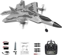 fisca F-22 RC vadászrepülő 4 csatornás, 3 üzemmód, 2 akkumulátor - szürke 1