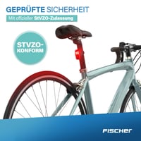 Zadné svetlo na bicykel Fischer Basic Stop – LED svetlo na bicykel s funkciou brzdového svetla, akumulátorom, nabíjaním cez USB-C, výdržou 11 hodín, schválené podľa StVZO 8
