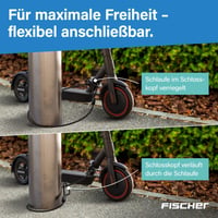Zámok na bicykel Fischer, lankový zámok 110 cm, 8 mm oceľové špirálové lanko s držiakom, káblový zámok kompatibilný s elektrobicyklami a elektrokolobežkami 2