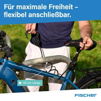 Zámok na bicykel Fischer, lankový zámok 110 cm, 8 mm oceľové špirálové lanko s držiakom, káblový zámok kompatibilný s elektrobicyklami a elektrokolobežkami 6