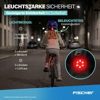 Cyklistická prilba Fischer BMX Explorer Plus, veľkosť S/M (54-59 cm), čierna, s integrovaným zadným LED svetlom, Dirt Bike Helm 5