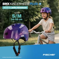 Cyklistická prilba Fischer BMX Explorer Plus, veľkosť S/M (54-59 cm), čierna, s integrovaným zadným LED svetlom, Dirt Bike Helm 2