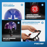 Cyklistická prilba Fischer BMX Explorer Plus, veľkosť S/M (54-59 cm), čierna, s integrovaným zadným LED svetlom, Dirt Bike Helm 10