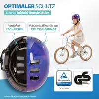 Cyklistická prilba Fischer BMX Explorer Plus, veľkosť S/M (54-59 cm), čierna, s integrovaným zadným LED svetlom, Dirt Bike Helm 3