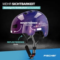 Cyklistická prilba Fischer BMX Explorer Plus, veľkosť S/M (54-59 cm), čierna, s integrovaným zadným LED svetlom, Dirt Bike Helm 4