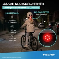 Cyklistická prilba Fischer BMX Dirt Bike Helm Plus Power s LED zadným svetlom, veľkosť S/M (54-58 cm), farebná 5