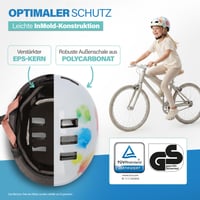 Detská cyklistická prilba Fischer BMX Dirt Bike Helm Plus Splash, veľkosť XS/S (48-54 cm), s integrovaným zadným LED svetlom, farebná 3