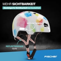 Detská cyklistická prilba Fischer BMX Dirt Bike Helm Plus Splash, veľkosť XS/S (48-54 cm), s integrovaným zadným LED svetlom, farebná 4