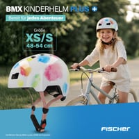 Detská cyklistická prilba Fischer BMX Dirt Bike Helm Plus Splash, veľkosť XS/S (48-54 cm), s integrovaným zadným LED svetlom, farebná 2