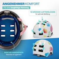 Detská cyklistická prilba Fischer BMX Dirt Bike Helm Plus Splash, veľkosť XS/S (48-54 cm), s integrovaným zadným LED svetlom, farebná 8