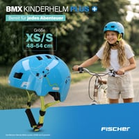 Cyklistická prilba Fischer BMX Dirt Bike Helm Plus Game, veľkosť XS/S (48 – 54 cm), modrá, s integrovaným zadným LED svetlom 2