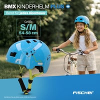 Cyklistická prilba Fischer BMX Plus so zadným LED svetlom - Game/Svetlomodrá - Veľkosť S/M (54-58 cm) - Detská prilba na dirt bicykel 2