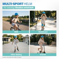 Cyklistická prilba Fischer BMX Plus so zadným LED svetlom - Game/Svetlomodrá - Veľkosť S/M (54-58 cm) - Detská prilba na dirt bicykel 9