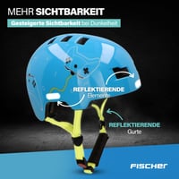 Cyklistická prilba Fischer BMX Plus so zadným LED svetlom - Game/Svetlomodrá - Veľkosť S/M (54-58 cm) - Detská prilba na dirt bicykel 4