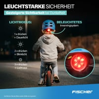 Cyklistická prilba Fischer BMX Plus so zadným LED svetlom - Game/Svetlomodrá - Veľkosť S/M (54-58 cm) - Detská prilba na dirt bicykel 5