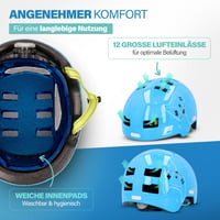 Cyklistická prilba Fischer BMX Plus so zadným LED svetlom - Game/Svetlomodrá - Veľkosť S/M (54-58 cm) - Detská prilba na dirt bicykel 8