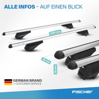 Bare transversale portbagaj din aluminiu Fischer CrossLine L - 45x28 mm, 120 cm, 75 kg, blocabile 8