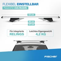 Hliníkové strešné nosiče Fischer CrossLine XL - 131 cm, nosnosť 75 kg 3