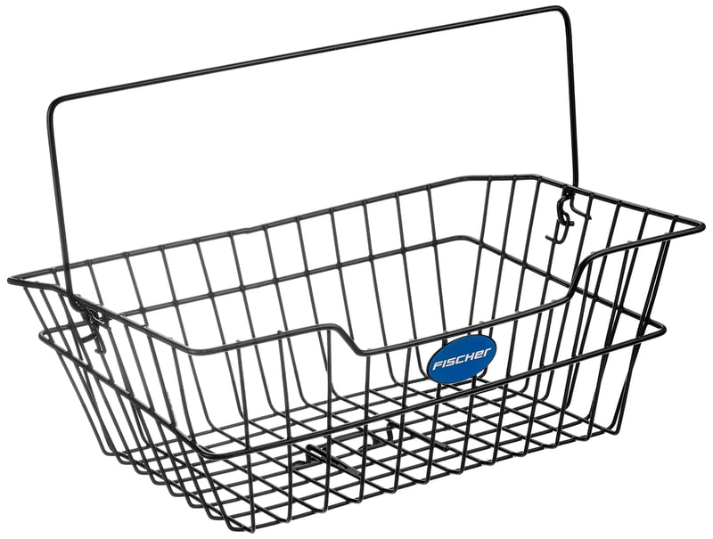 Fischer čierny kôš na bicykel 32 x 40 x 19 cm, nákupný košík na zadný nosič bicykla