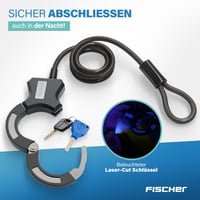 Zámok na elektrokolobežku Fischer s oceľovým lankom, úroveň zabezpečenia 4 – 120 cm 4