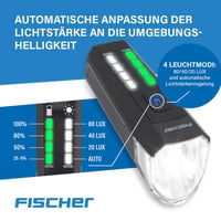 Sada LED svetiel na bicykel Fischer Twin – 80/40/20 luxov, 360° zadné svetlo, nabíjateľné, nabíjanie cez USB, IP44, StVZO, čierna, 2 ks 8