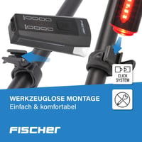 Sada LED svetiel na bicykel Fischer Twin – 80/40/20 luxov, 360° zadné svetlo, nabíjateľné, nabíjanie cez USB, IP44, StVZO, čierna, 2 ks 9