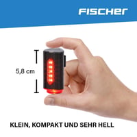Sada LED svetiel na bicykel Fischer Twin – 80/40/20 luxov, 360° zadné svetlo, nabíjateľné, nabíjanie cez USB, IP44, StVZO, čierna, 2 ks 7