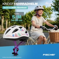 Cască de bicicletă pentru copii Fischer Bufniță, mărimea S/M (55-59 cm), Alb - Protecție pentru cap cu carcasă EPS și certificare TÜV 2