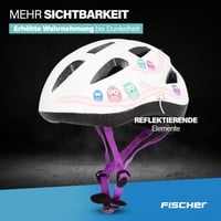 Cască de bicicletă pentru copii Fischer Bufniță, mărimea S/M (55-59 cm), Alb - Protecție pentru cap cu carcasă EPS și certificare TÜV 4