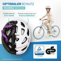 Cască de bicicletă pentru copii Fischer Bufniță, mărimea S/M (55-59 cm), Alb - Protecție pentru cap cu carcasă EPS și certificare TÜV 3