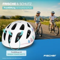Cască de bicicletă pentru copii Fischer Bufniță, mărimea S/M (55-59 cm), Alb - Protecție pentru cap cu carcasă EPS și certificare TÜV 9
