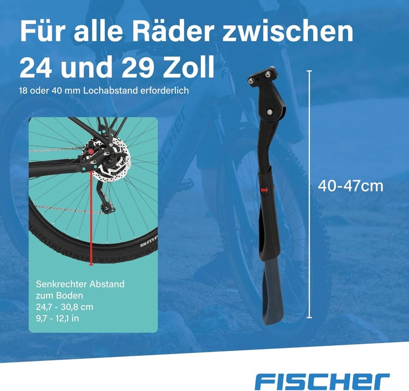 Fischer Kerékpár Hátsó Állvány 24-29 Colos Kerekekhez Magasságállítható - Single