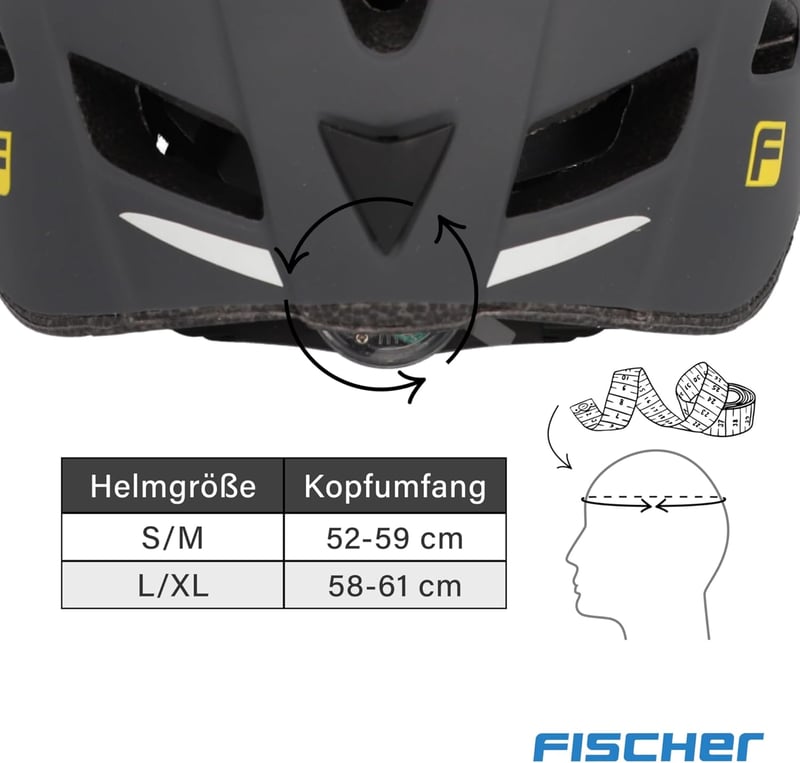 Fischer Kerékpáros Sisak Város Közlekedéshez S/M L/XL Világító Rendszerrel - L/XL, 58 - 61 cm, Grey, Bicycle helmet