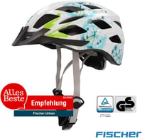 Fischer Kerékpáros Sisak Város Közlekedéshez S/M L/XL Világító Rendszerrel - S/M, white with floral pattern, floral urban 2