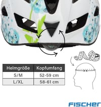 Fischer Kerékpáros Sisak Város Közlekedéshez S/M L/XL Világító Rendszerrel - S/M, white with floral pattern, floral urban 7