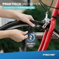 Lacăt cu cablu Fischer cu cifru pentru bicicletă, cască și echipament de schi, negru, lungime 53 cm 5