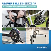 Lacăt cu cablu Fischer cu cifru pentru bicicletă, cască și echipament de schi, negru, lungime 53 cm 4