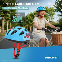 Detská cyklistická prilba Fischer, veľkosť S/M (55-59 cm), modrá, certifikát TÜV, EPS škrupina, komiksový motív 2