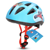 Detská cyklistická prilba Fischer, veľkosť S/M (55-59 cm), modrá, certifikát TÜV, EPS škrupina, komiksový motív 1