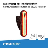 Lampă spate pentru bicicletă Fischer cu LED, reîncărcabilă, rezistentă la apă IPX4, negru 5
