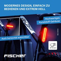 Lampă spate pentru bicicletă Fischer cu LED, reîncărcabilă, rezistentă la apă IPX4, negru 4