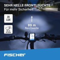 Sada LED svetiel na bicykel Fischer – Nabíjateľná, odolná voči striekajúcej vode, čierna, 1 ks 3