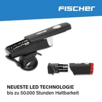 Sada LED svetiel na bicykel Fischer – Nabíjateľná, odolná voči striekajúcej vode, čierna, 1 ks 6