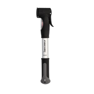 Fischer mini biciklistička pumpa s manometrom, dvosmjerna, aluminijska - srebrna