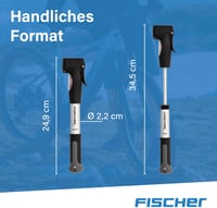 Fischer Mini Pumpa Alumínium Dupla Löketes Ezüst Kerékpár 3