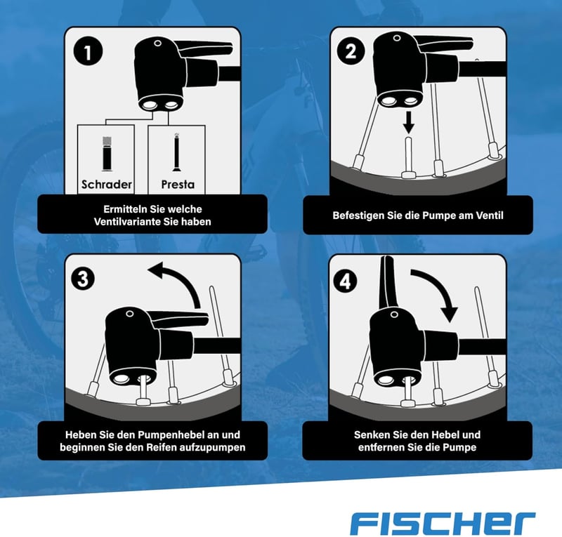 Fischer Mini Pumpa Alumínium Dupla Löketes Ezüst Kerékpár